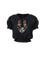 30s Peasant Blouse - multi/black
