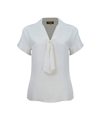 30s Sailor Blouse - Ivory Crepe