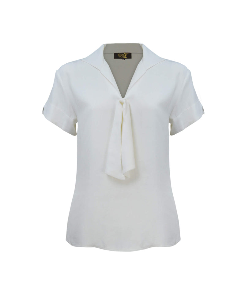 1930s Sailor Blouse - Ivory Crepe