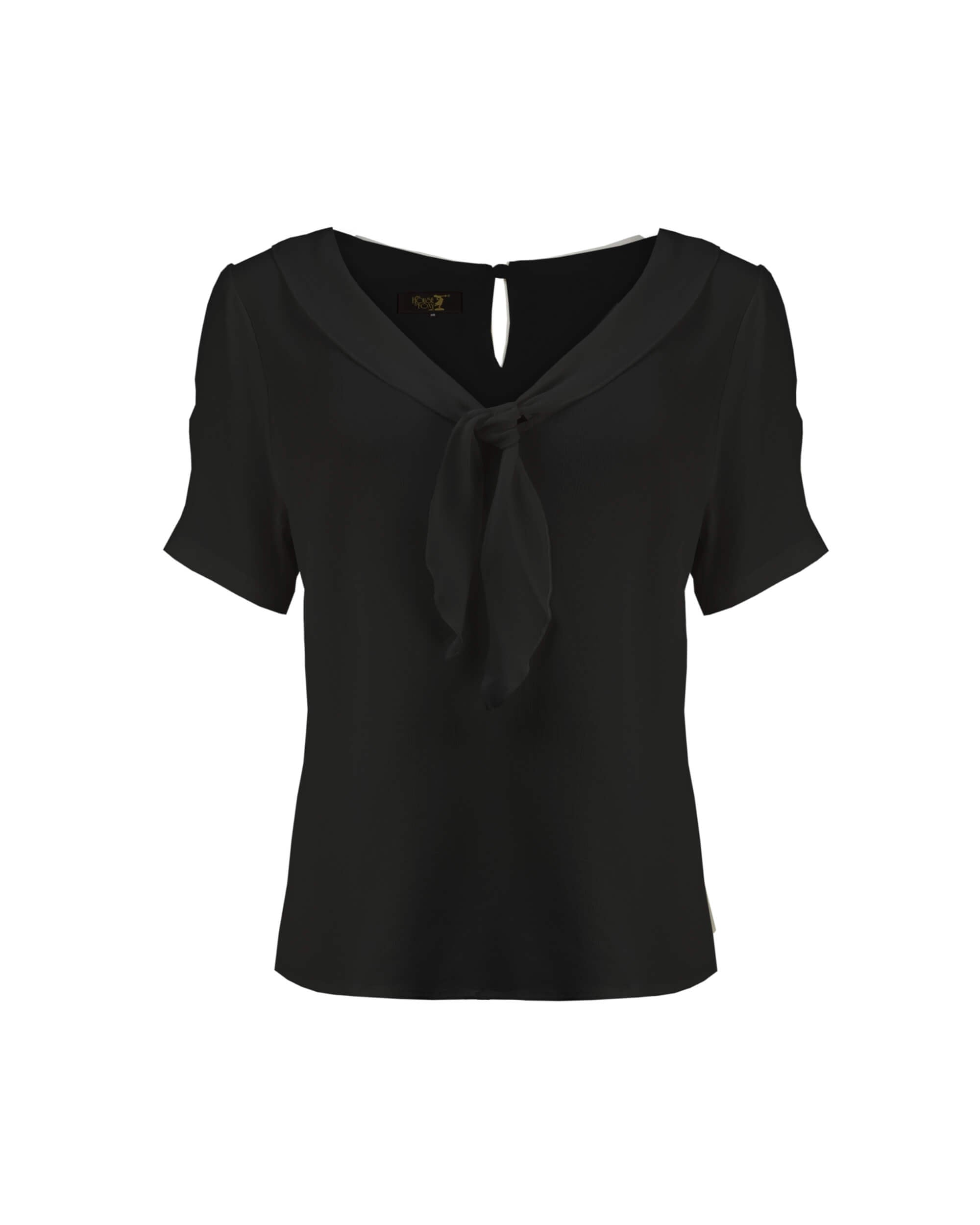 1930s Shawl Blouse - Ebony Black