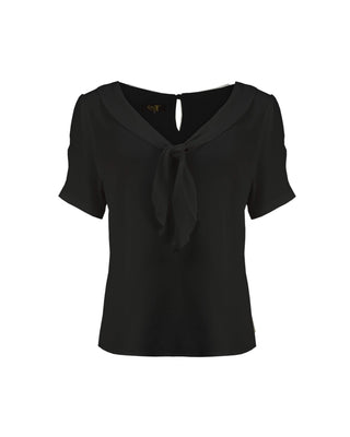 30s Shawl Blouse - Ebony Black