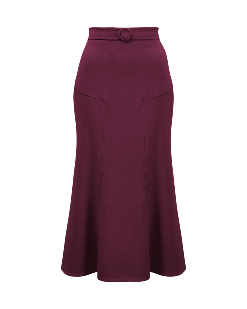 1930s Deco Panel Skirt - Aubergine