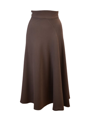 1930s Swirl Skirt - Brown Crepe