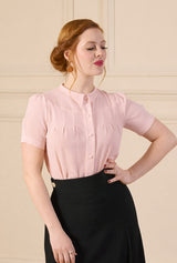 1930s Bonnie Blouse - Blush - model shot