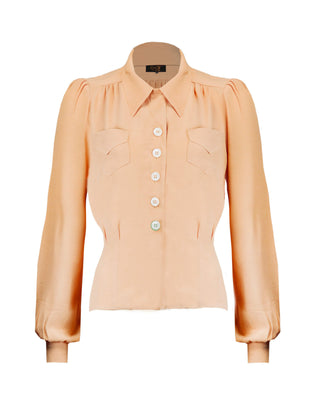 40s Sweetheart Blouse in Apricot