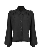1940s Sweetheart Blouse - Black