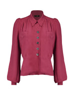 40s Sweetheart Blouse - Raspberry