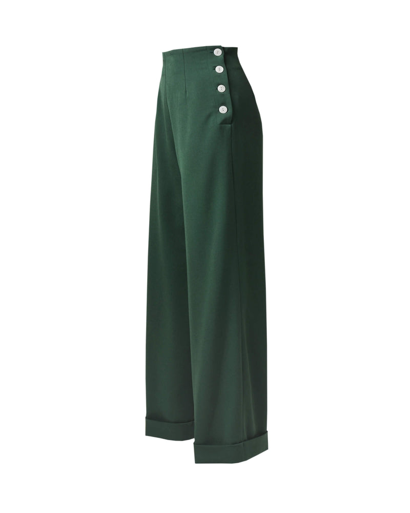 1940s Swing Trousers - Bottle Green