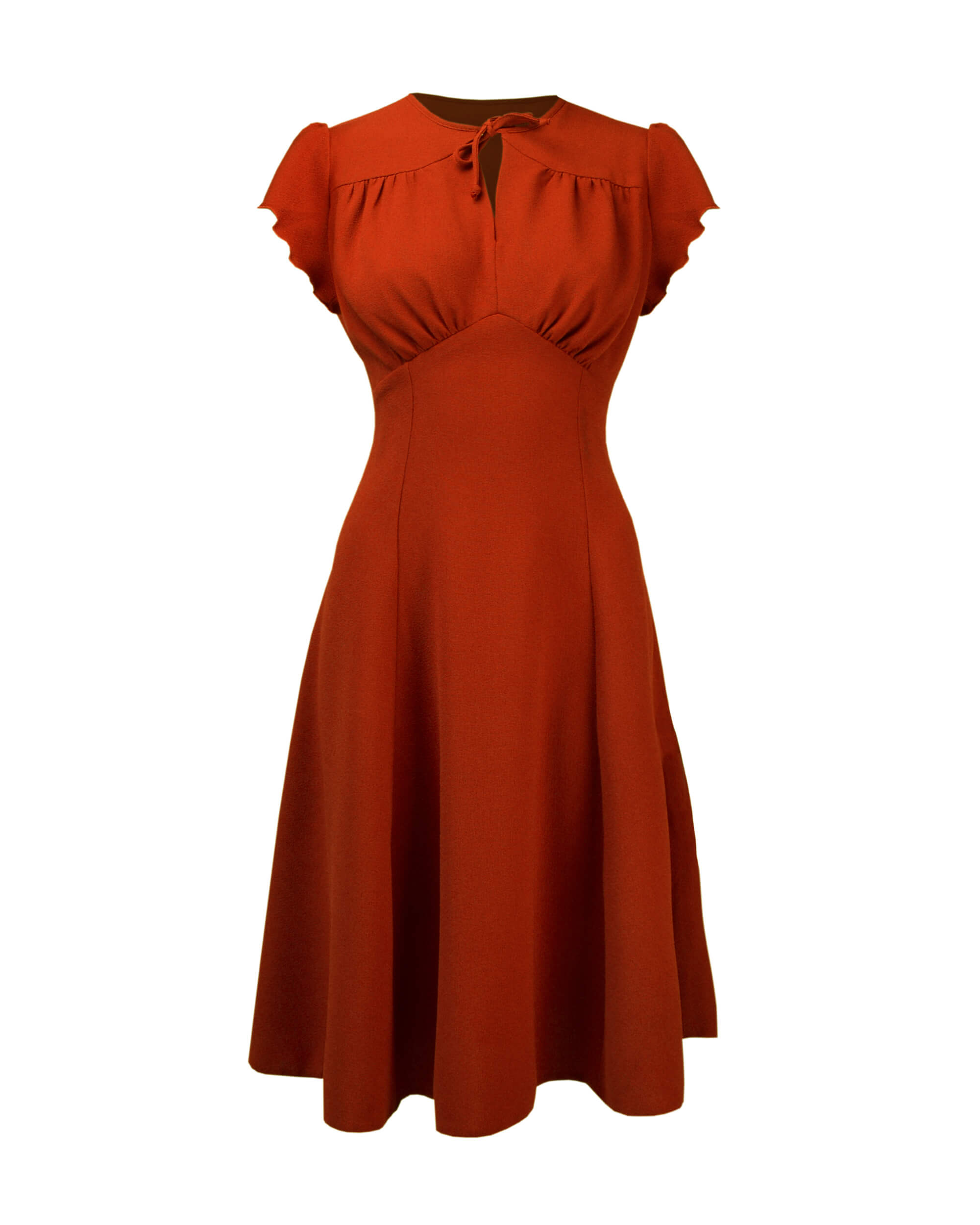 40s Grable Tea Dress - Rust