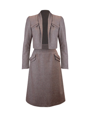 Vintage Suits Women | Work Wear & Office Wear 40s Crop Jacket Suit - burgundy herringbone40s Crop Jacket Suit - burgundy herringbone  AT vintagedancer.com