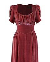 1940s Claudette Gown in Vintage Rose Silk Blend Velvet