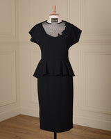 1940s Film Noir Illusion Neckline Dress - End of Line