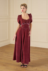 1940s Claudette Gown in Vintage Rose Silk Blend Velvet