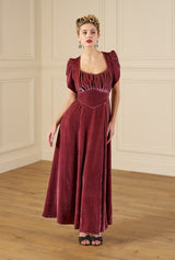 1940s Claudette Gown in Vintage Rose Silk Blend Velvet