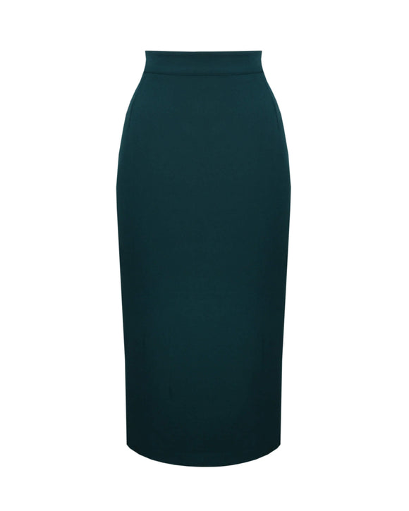 50s Perfect Pencil Skirt - Bottle Green – House of Foxy