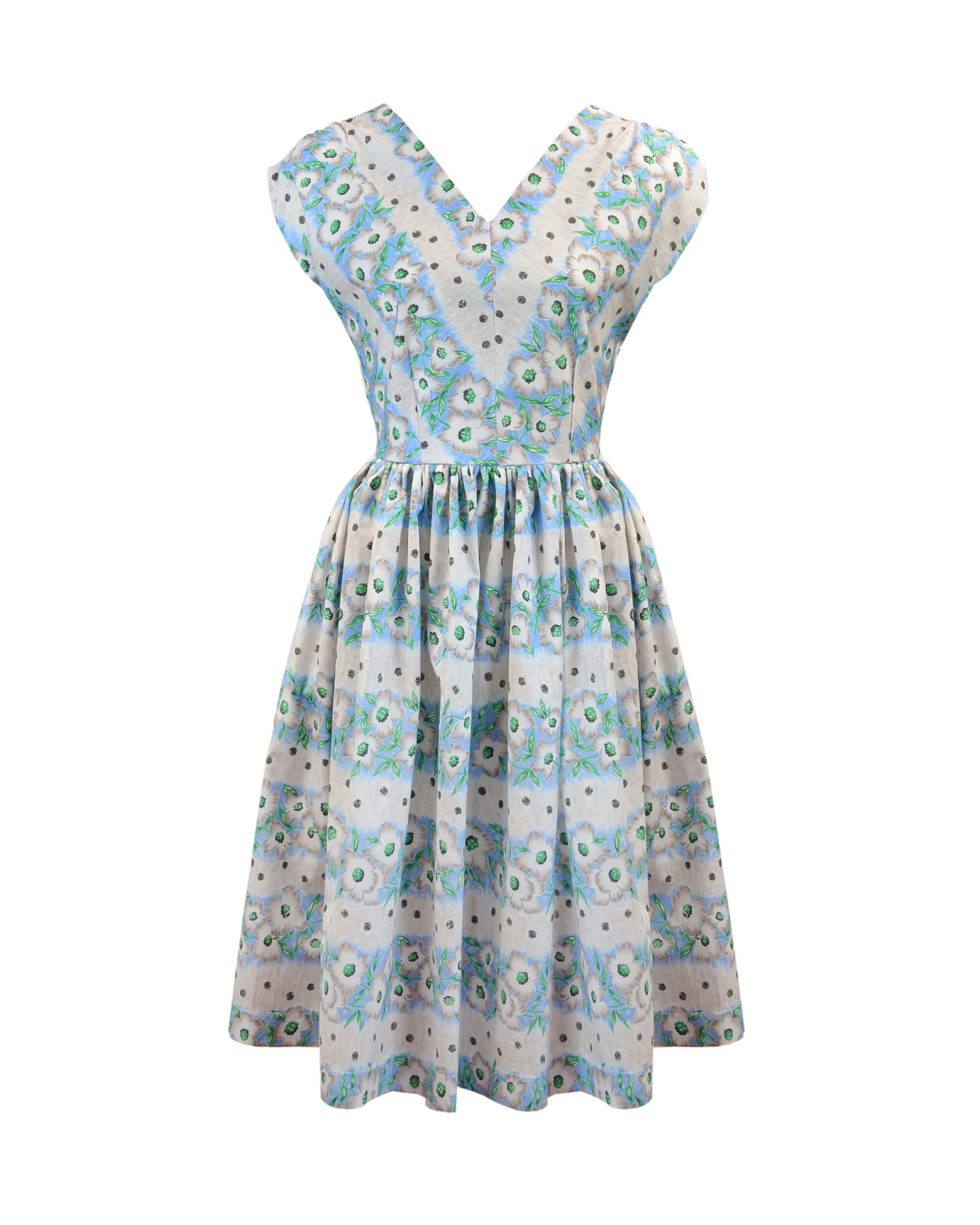 1950s Bella Dress - Blue Floral – House of Foxy