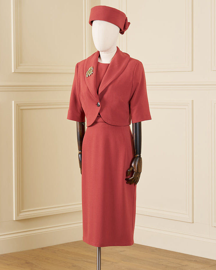 1960s Jackie O Dress & Jacket - Rosewood