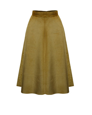 1970s A-line Corduroy Skirt - Tan