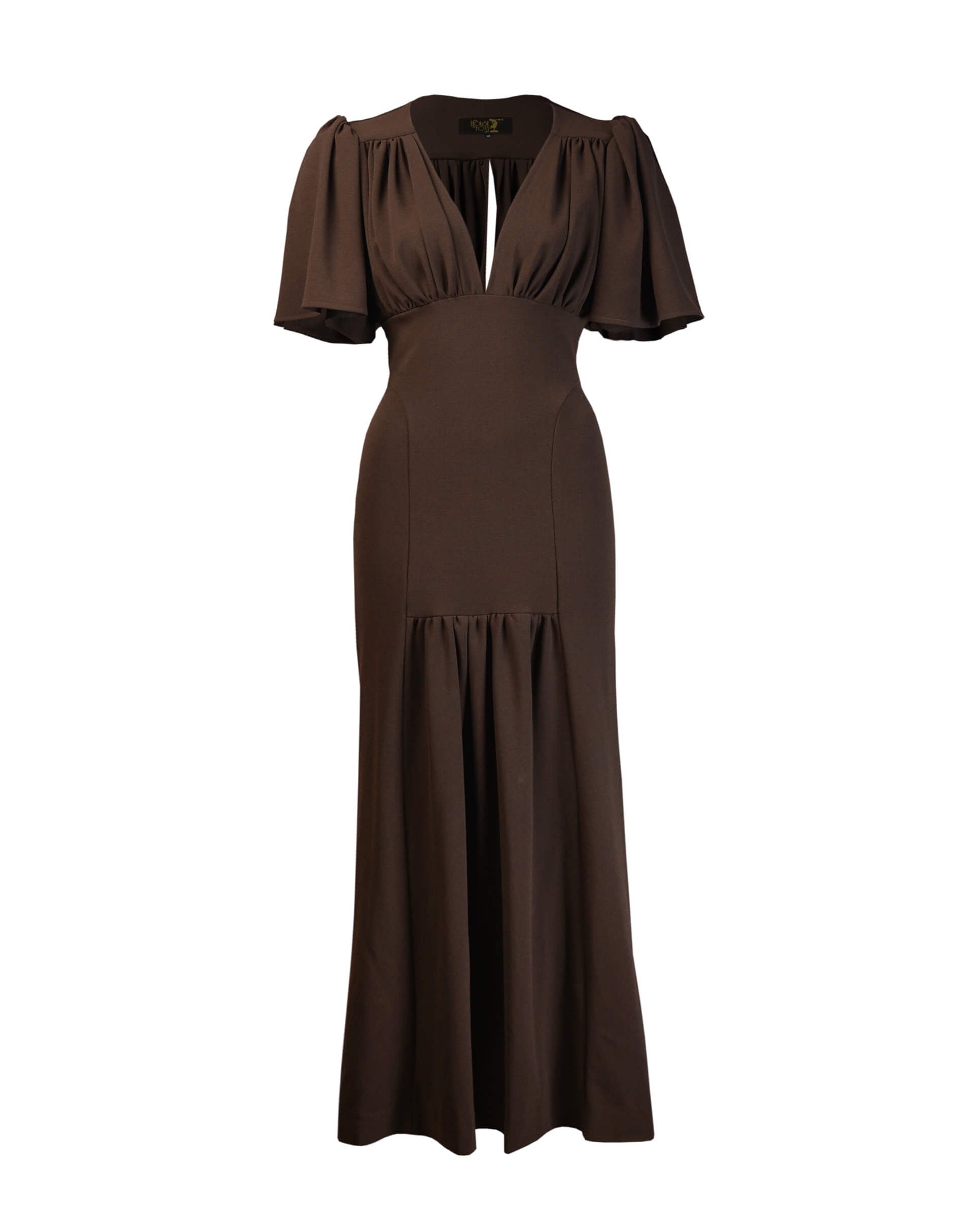 1970s Clarke Maxi Dress - Brown - product shot