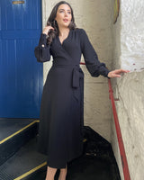 70s Ossie Wrap Dress - Black