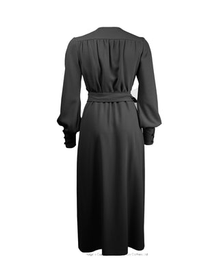 70s Ossie Wrap Dress - Black