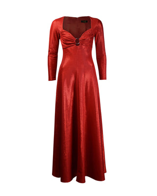 70s Roslyn Evening Dress - Disco Red