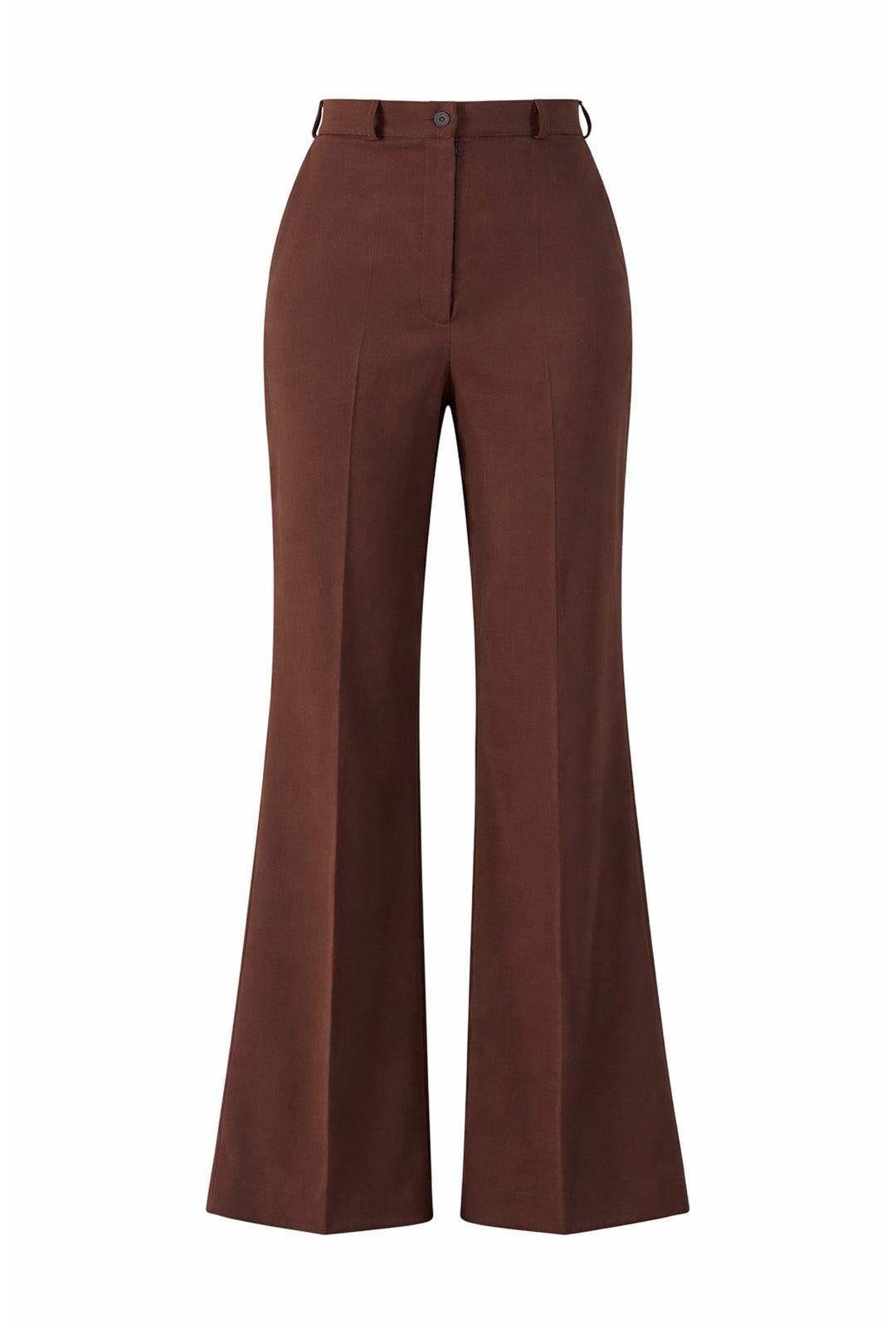 1970s Bianca Soft Flare Trousers - Brown | The House of Foxy
