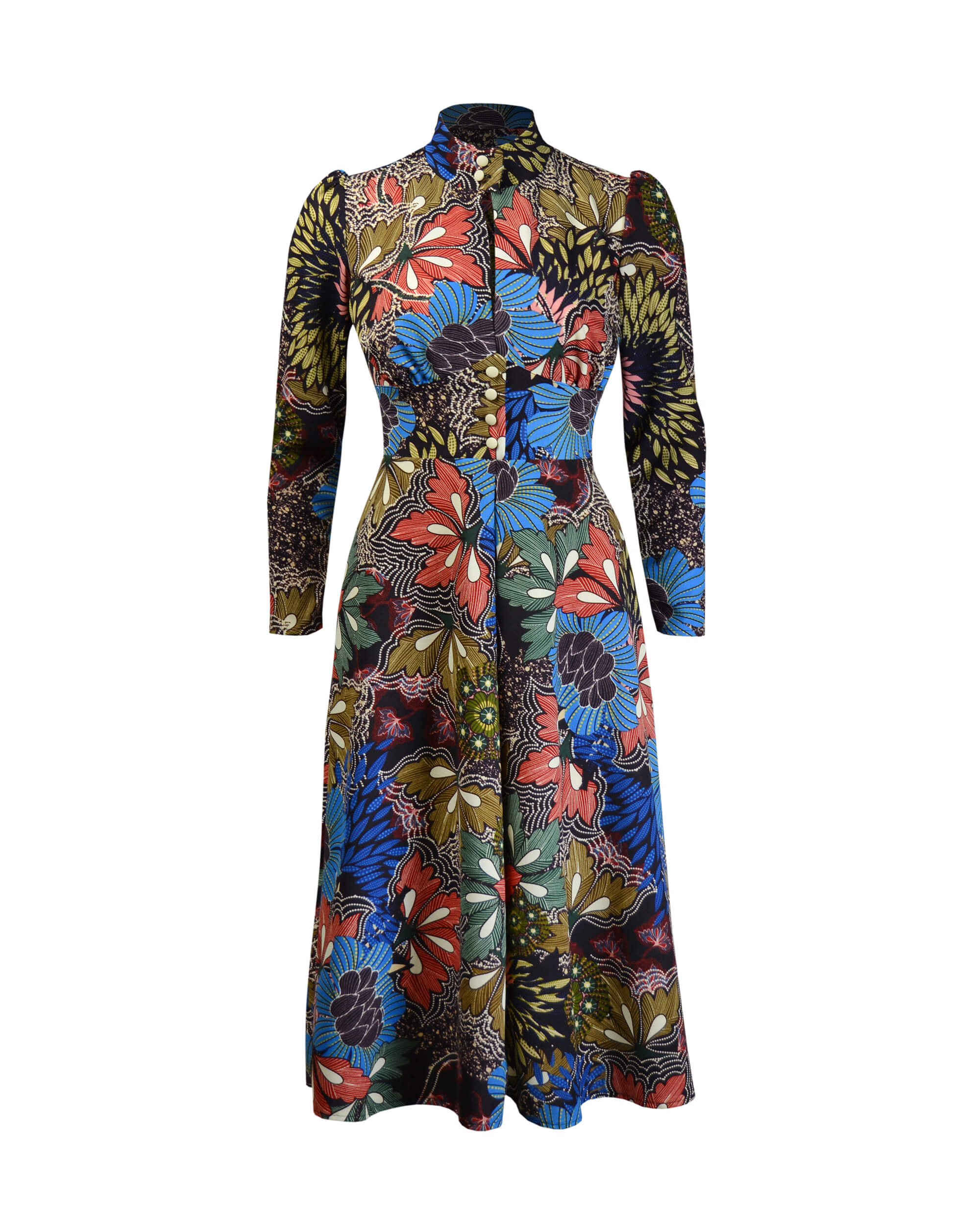 70s Barbara Keyhole Dress - Delic Print – House of Foxy