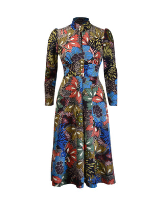 70s Barbara Keyhole Dress - Delic Print