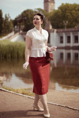 1950s Perfect Pencil Skirt - Rust