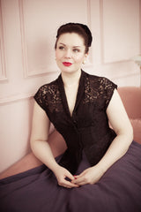 1950s Merle Blouse - Black Lace