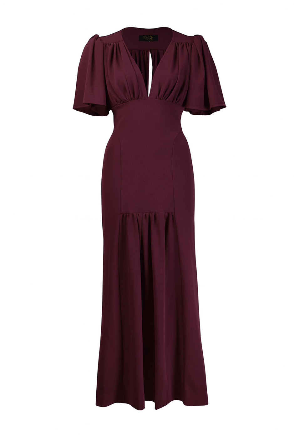 1970s Clarke Maxi Dress - Aubergine - product shot
