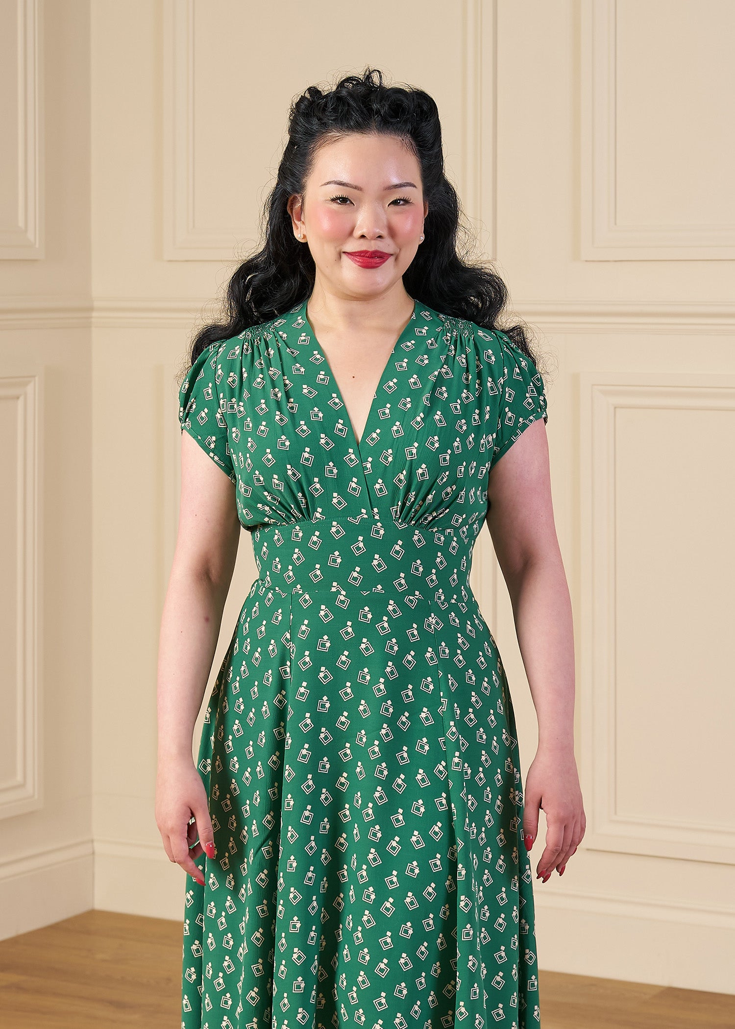 1930s 'Ava' Tea Dress - Dia Deco Emerald