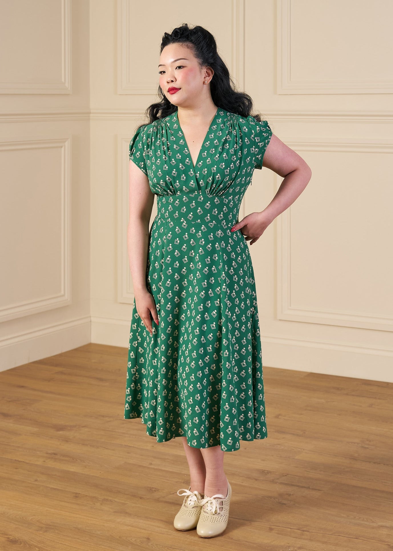 1930s 'Ava' Tea Dress - Dia Deco Emerald