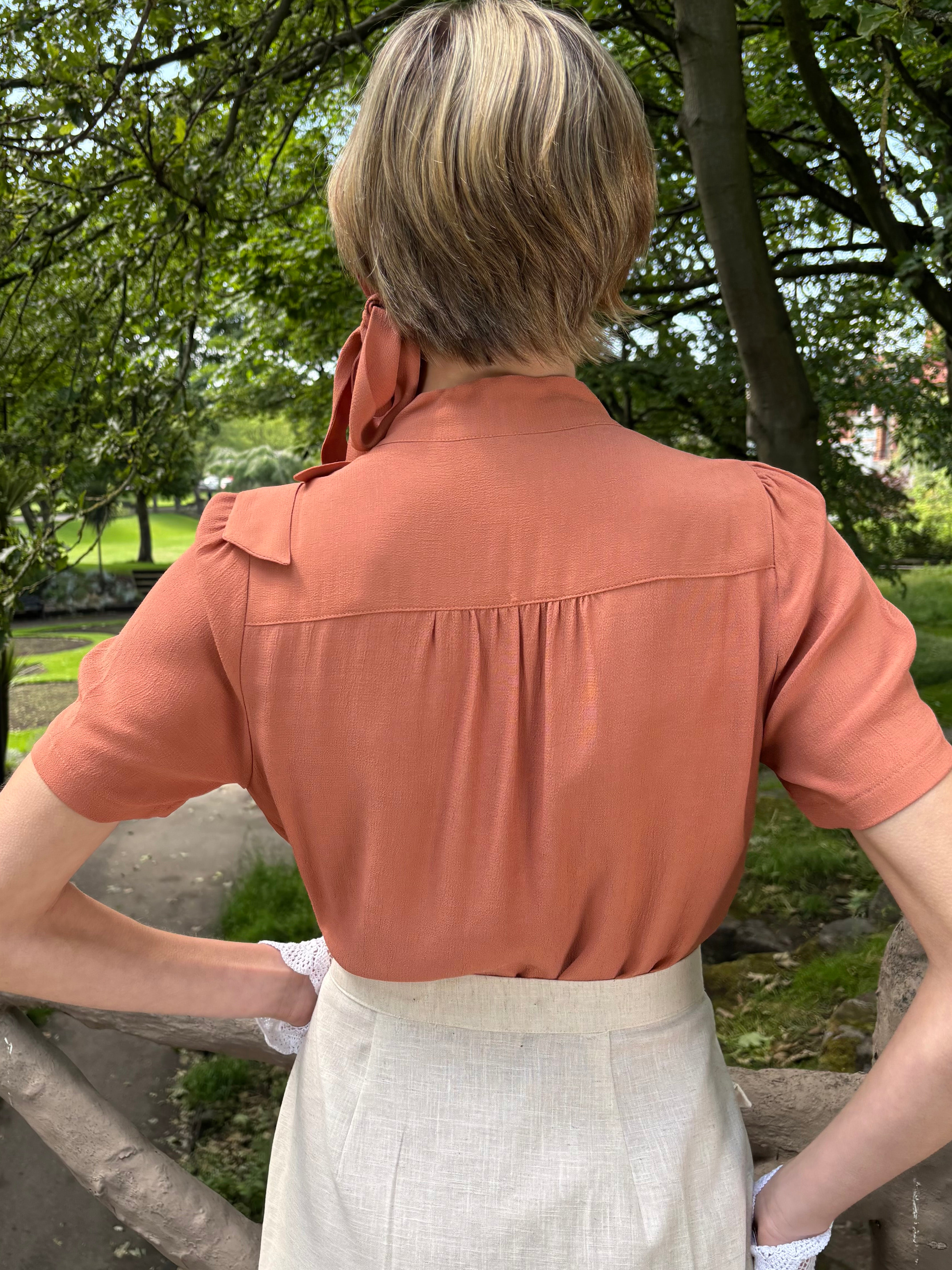 1930s Beau Blouse - Burnt Peach