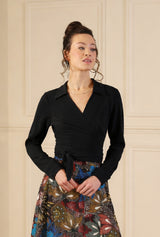 1970s Wrap Top - Black