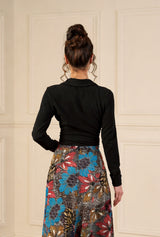 1970s Wrap Top - Black