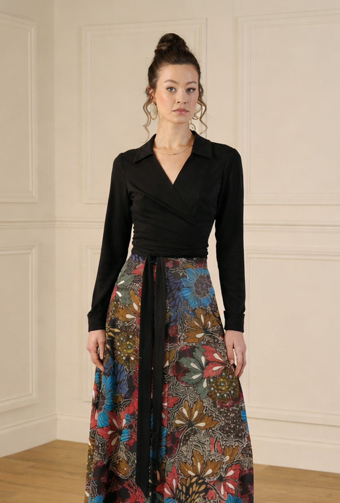 1970s Wrap Top - Black