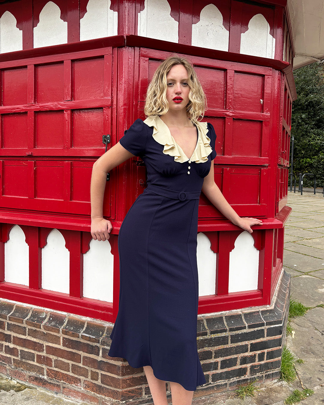 1930s Blondell Dress - Navy