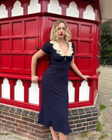 1930s Blondell Dress - Navy