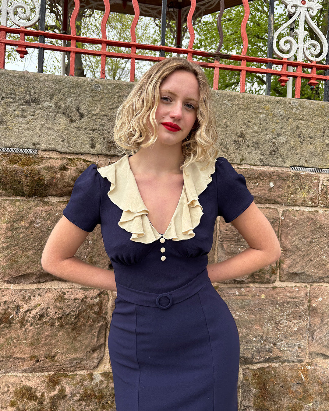 1930s Blondell Dress - Navy