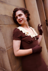 1930s Blondell Dress - Chocolate Brown