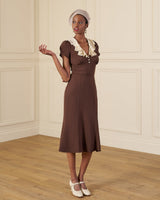 1930s Blondell Dress - Chocolate Brown
