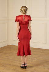 1930s Cabaret Flutter Dress - Rust