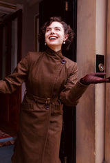 1930s Premium Wrap Coat in Mosswood