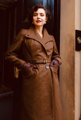 1930s Premium Wrap Coat in Mosswood