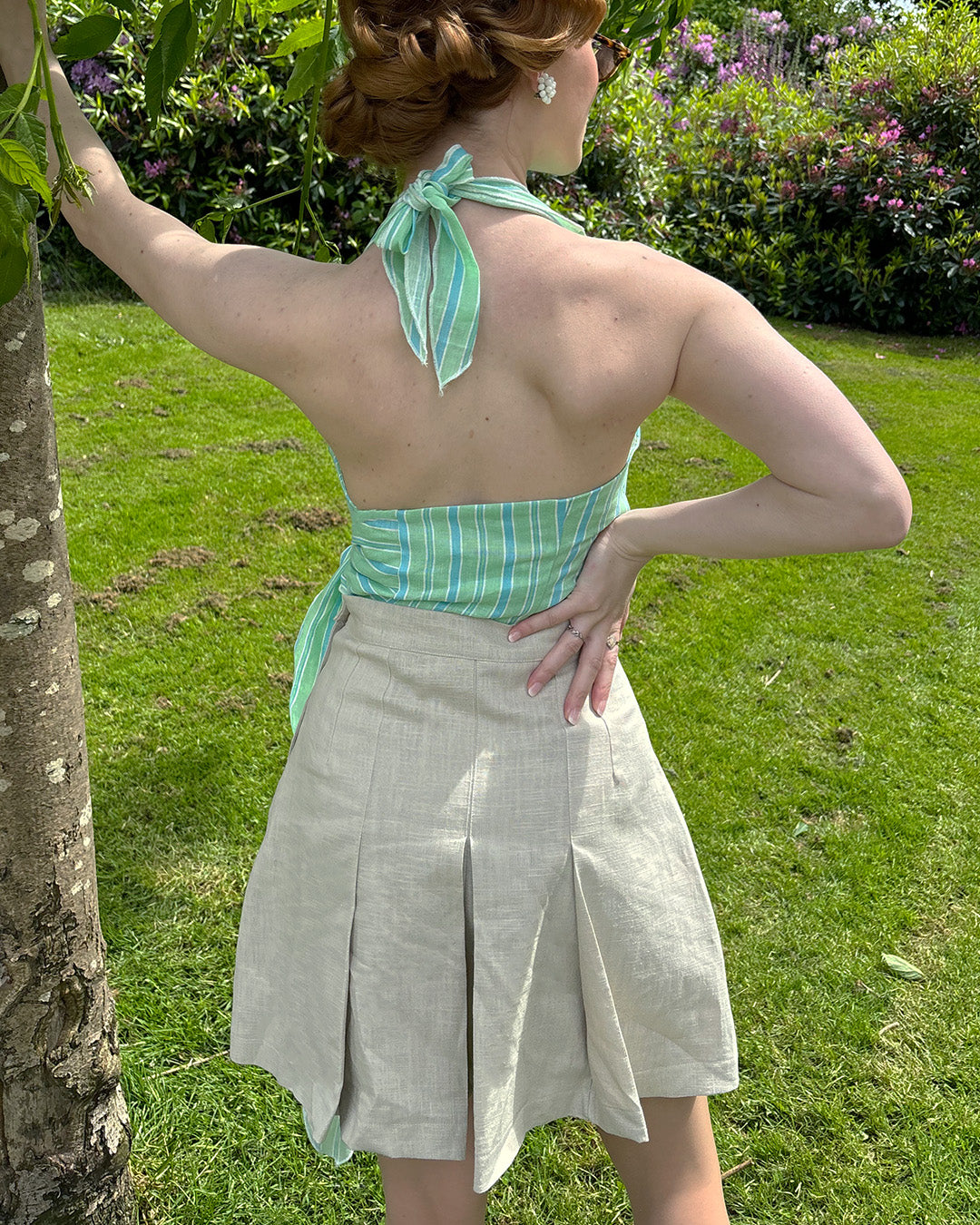 1930s Pleated Shorts - Ecru Natural Fibre