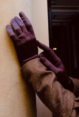 Vintage Gloves in Brown Satin