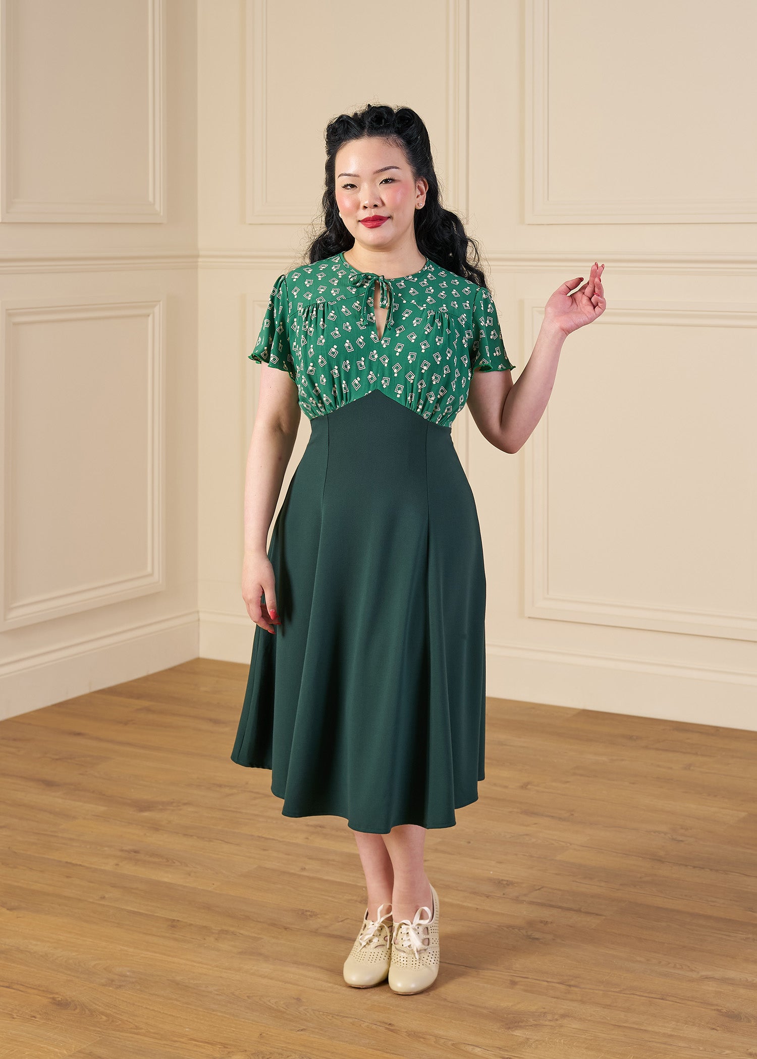 1940s Goodwood Grable Ensemble - Dia Deco Emerald