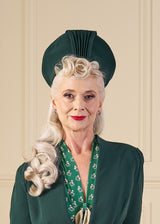1940s Halo Beret - Racing Green
